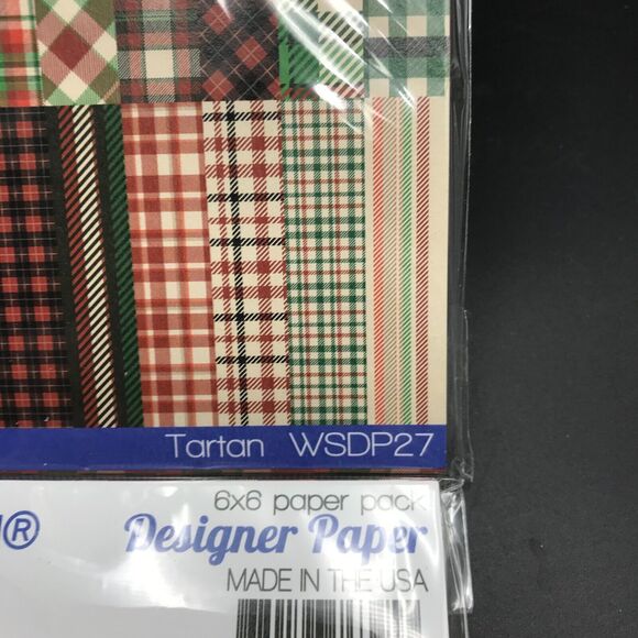 4 Whimsy Stamps Designer Paper Pad 6x6 Tartan WSDP27 Christmas New In Package - Picture 5 of 7